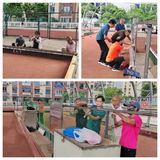 银发洒汗水  球场焕新颜